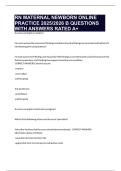 RN MATERNAL NEWBORN ONLINE PRACTICE 2025&sol;2026 B QUESTIONS WITH ANSWERS RATED A&plus;