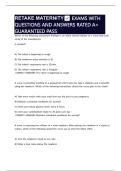 RETAKE MATERNITY☑️ EXAMS WITH QUESTIONS AND ANSWERS RATED A&plus; GUARANTEED PASS