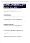 MATERNAL NEWBORN PROCTORED EXAM 2025&sol;2026 WITH ANSWERS RATED A&plus; SURE PASS &excl;&excl;&excl;