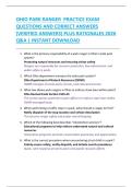 OHIO PARK RANGER  PRACTICE EXAM   QUESTIONS AND CORRECT ANSWERS  &lpar;VERIFIED ANSWERS&rpar; PLUS RATIONALES 2026  Q&A &vert; INSTANT DOWNLOAD 