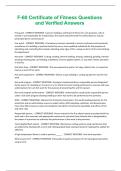 F-60 Certificate of Fitness Questions and Verified Answers