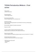 TCDHA Periodontics Midterm - Final review NEWEST 2026&sol;2027 ACTUAL EXAM COMPLETE QUESTIONS AND CORRECT DETAILED ANSWERS &lpar;VERIFIED ANSWERS&rpar; &vert;ALREADY GRADED A&plus;&vert;&vert;BRAND NEW&excl;&excl;