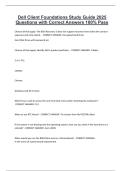 Dell Client Foundations Study Guide 2025 Questions with Correct Answers 100- Pass&period;