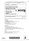 A-Level 2025 Edexcel Psychology  Paper 3  Question Paper 