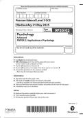 A-Level 2025 Edexcel Psychology  Paper 2  Question Paper