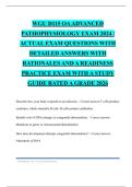 WGU D115 OA ADVANCED PATHOPHYSIOLOGY EXAM 2024 &vert; ACTUAL EXAM QUESTIONS WITH DETAILED ANSWERS WITH RATIONALES AND A READINESS PRACTICE EXAM WITH A STUDY GUIDE RATED A GRADE 2026