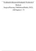 Test Bank for Brunner & Suddarth's Textbook of Medical-Surgical Nursing, 15th Edition by Janice Hinkle | 9781975161033 | | Chapter 1-68 | Complete Questions and Answers A+