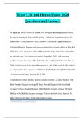 Texas Life and Health Exam 2026 Questions and Answers