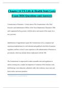 Chapter 14 TX Life & Health State Laws Exam 2026 Questions and Answers