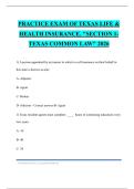 PRACTICE EXAM OF TEXAS LIFE & HEALTH INSURANCE&period; "SECTION 1- TEXAS COMMON LAW" 2026