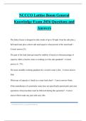 NCCCO Lattice Boom General Knowledge Exam 2026 Questions and Answers