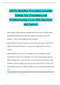 AWWA Backflow Prevention Assembly Testing&colon; Key Procedures and Troubleshooting Exam 2026 Questions and Answers