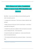 MSF &lpar;Motorcycle Safety Foundation&rpar; Rider's Course Exam 2026 Questions and Answers