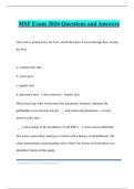 MSF Exam 2026 Questions and Answers