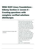 WGU D281 Linux Foundations - Udemy Section 2 Lesson 6 - Creating questions with complete verified solutions