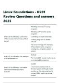 Linux Foundations - D281 Review Questions and answers 2025