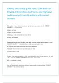 Alberta AMA study guide Part 2 &lpar;The Basics of Driving&comma; Intersections and Turns&comma; and Highways and Freeways&rpar; Exam Questions with correct answers&period;