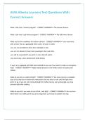 AMA Alberta Learners Test Questions With Correct Answers&period;