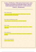 Exam 1: NUR2063 / NUR 2063 (Latest 2026 / 2027  Update) Essentials of Pathophysiology | Review  Guide Questions and Answers | 100% Correct |  Grade A - Rasmussen 