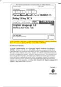 GCSE ENGLISH LANGUAGE 2&period;0 &lpar;9&ndash;1&rpar;&colon; Actual May 2025 PAST PAPER 1&colon; Non-fiction  Texts&period; All Assessment Questions & Mark Scheme &lbrack;Edexcel 1EN2&sol;01&rsqb; 