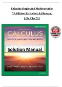 Calculus &vert; Single and Multivariable &vert; Solutions Manual &vert; 7th Edition by Hallett & Gleason &vert; All Chapters 1&ndash;21 &vert; Verified A&plus;