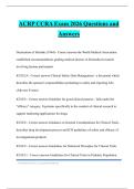 ACRP CCRA Exam 2026 Questions and Answers