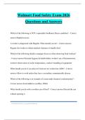 Walmart Food Safety Exam 2026 Questions and Answers
