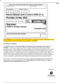 GCSE GERMAN &lpar;9&ndash;1&rpar;&colon; Actual May 2025 PAST PAPER 4&colon; Writing in German &lpar;Foundation Tier&rpar;&period;  All Assessment Questions & Mark Scheme &lbrack;Edexcel 1GN0&sol;4F&rsqb; 