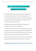 Perry real estate final exam 2026 Questions and Answers