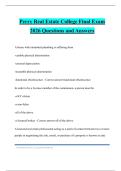 Perry Real Estate College Final Exam 2026 Questions and Answers