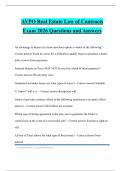 AYPO Real Estate Law of Contracts Exam 2026 Questions and Answers