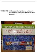 Pharmacotherapeutics for Advanced Practice Nurse Prescribers&comma; 4th Edition Test Bank &lpar;Woo & Robinson&rpar;