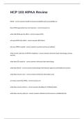 HCP 103 HIPAA Review Exam Written With Accurate Answers 