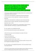 Chapter 31&colon; Care of the Child with a Physical and Mental or Cognitive Disorder Questions and Actual Detailed Answers 2025-2026 Updated&period;