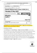 GCSE PHYSICS &lpar;9&ndash;1&rpar;&colon; Actual May 2025 PAST PAPER 1 &ndash; Higher Tier&period; All Assessment  Questions & Mark Scheme &lbrack;Edexcel 1PH0&sol;1H&rsqb; 