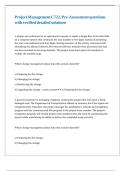 Project Management C722&comma; Pre-Assessment questions with verified detailed solutions