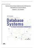 Test Bank for Database Systems Design&comma; Implementation&comma;& Management 14th Edition-Carlos Coronel & Steven Morris &vert;&vert;Complete A&plus; Guide