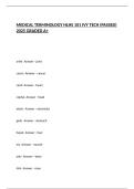 MEDICAL TERMINOLOGY HLHS 101 IVY TECH &lpar;PASSED&rpar; 2025 GRADED A&plus;