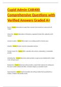 Cupid Admin CAR400 Comprehensive Questions with Verified Answers Graded A&plus;