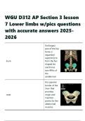 WGU D312 AP Section 3 lesson 7 Lower limbs w pics questions with accurate answers 2025-2026&period;