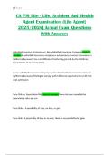 CA PSI Site - Life&comma; Accident And Health Agent Examination &lpar;Life Agent&rpar; 2025&sol;2026&vert; Actual Exam Questions With Answers