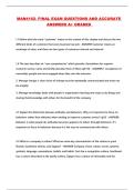 MAN4162- FINAL EXAM QUESTIONS AND ACCURATE ANSWERS A&plus; GRADED 