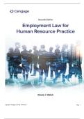 TEST BANK FOR Employment Law for Human Resource Practice 7th Edition by David Walsh ISBN&colon;978-0357717547 COMPLETE GUIDE ALL CHAPTERS COVERED 100&percnt; VERIFIED A&plus; GRADE ASSURED&excl;&excl;&excl;&excl;&excl;NEW LATEST UPDATE&excl;&excl;&excl;&excl;&excl;