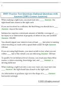 BMV Practice Test Questions &lpar;Indiana&rpar; Questions with  Answers &lpar;100&percnt; Correct Answers&rpar;