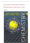 Full Test Bank - Chemistry&colon; The Central Science&comma; 13th Edition &lpar;Brown&comma; 2025&rpar;&comma; Chapter 1-24 &vert; All Chapters&vert;newest version 2025&sol;26 A&plus;
