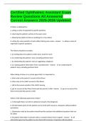 Certified Ophthalmic Assistant Exam Review Questions All Answered Correct Answers 2025-2026 Updated&period;