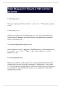 Train Dispatcher Exam 1 with correct answers
