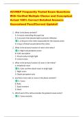 ACVREP Frequently Tested Exam Questions  With Verified Multiple Choice and Conceptual  Actual 100&percnt; Correct Detailed Answers  Guaranteed Pass&excl;&excl;Current Update&excl;&excl; 