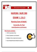 NUR 390 Exam 1&comma; 2 & 3 &ndash; Nursing Care of Adult I &lpar;Concordia University St&period; Paul 2026&rpar; &ndash; Actual Questions and Answers &ndash; 100&percnt; Guarantee Pass
