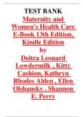 Test Bank &ndash; Maternity and Women&rsquo;s Health Care 13th Edition by Lowdermilk &lpar;2025&rpar; &ndash; Complete Chapters 1&ndash;37